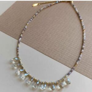 Exquisite bead water droplet necklace, bohemian style, personalized and high-end, collarbone chain