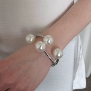 Soft-tempered and delicately textured pearl bracelet - a unique design for the discerning buyer.