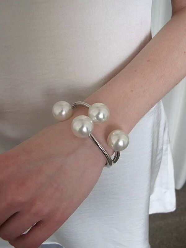 Soft-tempered and delicately textured pearl bracelet - a unique design for the discerning buyer.