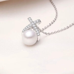 Natural freshwater pearl S925 sterling silver necklace set with 5A zircon