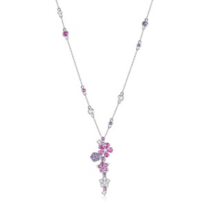 Ladyunicorn High-End Collection! Elegant and Graceful Purple Flower Necklace and Bracelet with Blossoms for the Summer Night Dream